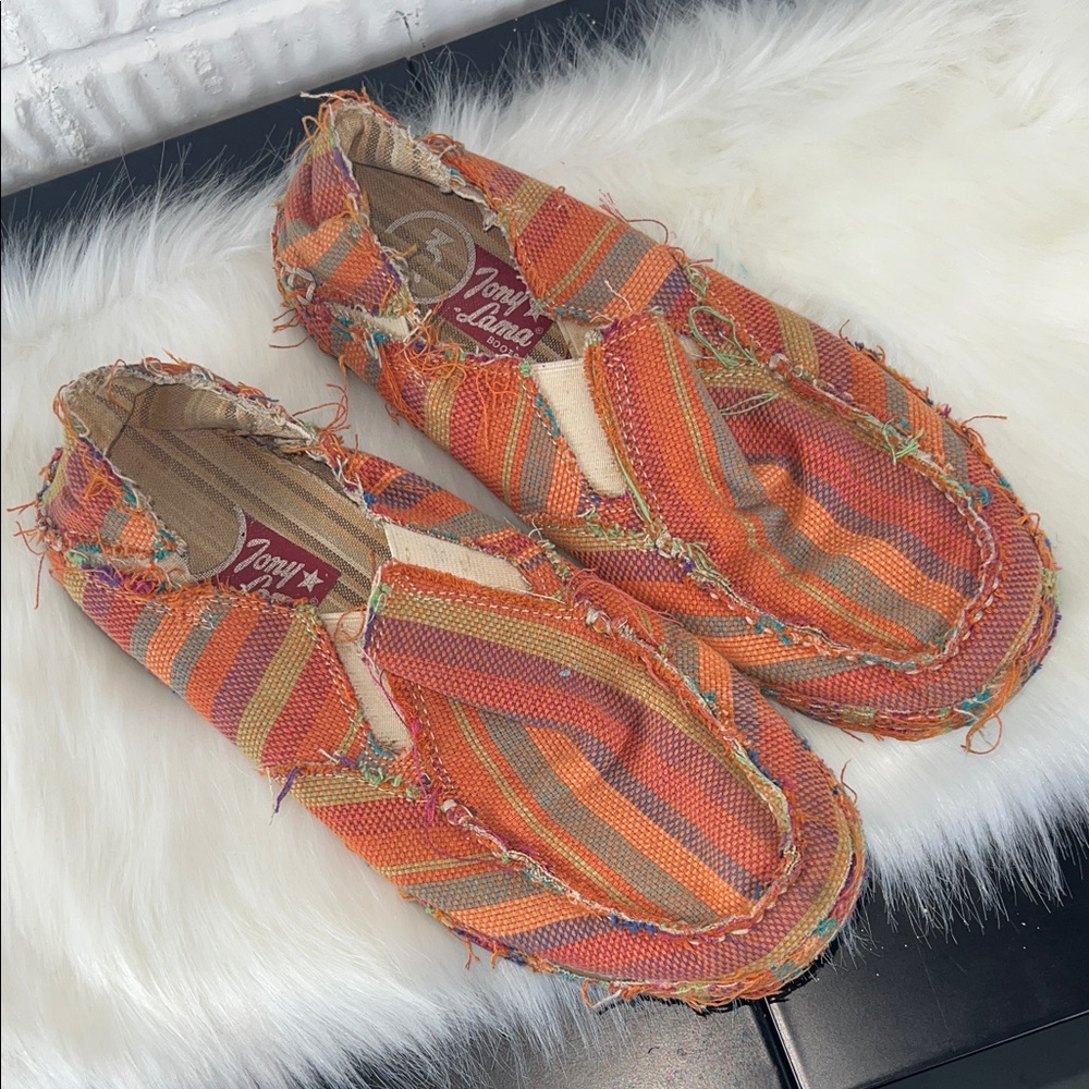 Tony LamaOrange Striped Slip-On Women's Shoes
